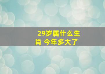 29岁属什么生肖 今年多大了